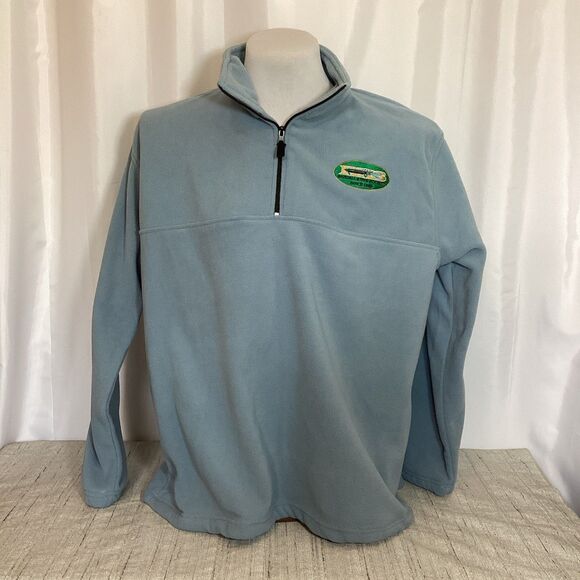 Randall Made Knives Patch Fleece Pullover Jacket Blue 3/4 Zip - Picture 1 of 5